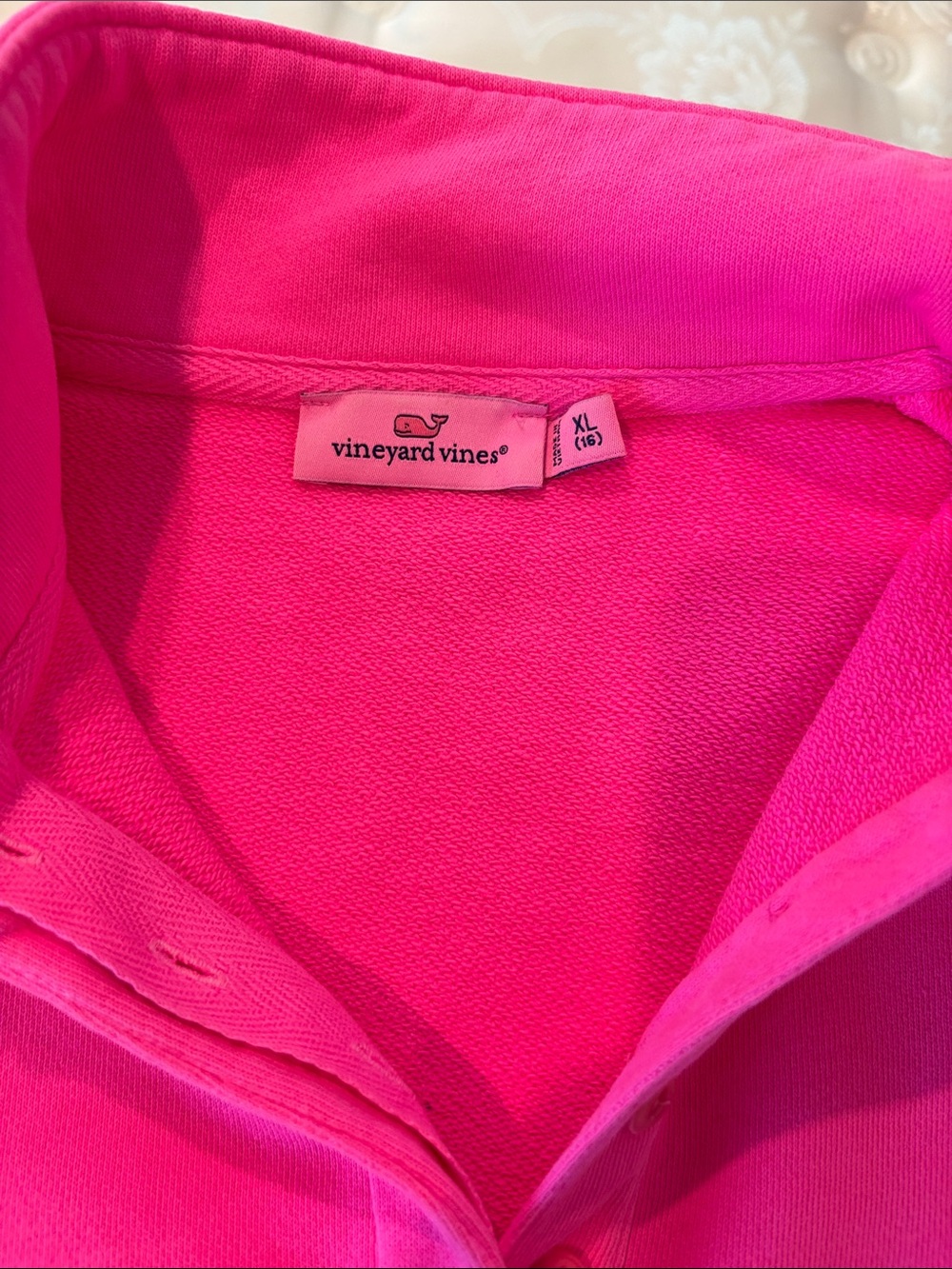 Vineyard Vines NWOT Bright Pink Polo Pullover-Firm price - Picture 3 of 4